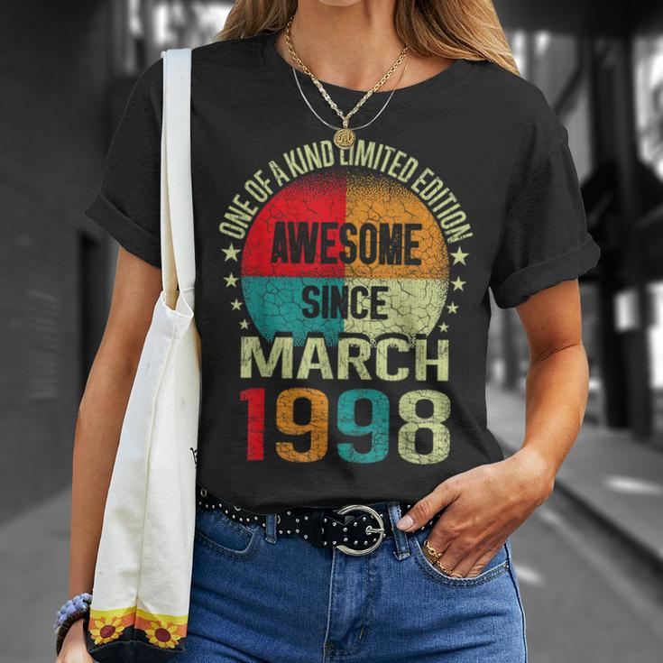 25 Year Awesome Since March 1998 Vintage 25Th Birthday Gifts Unisex T-Shirt Gifts for Her