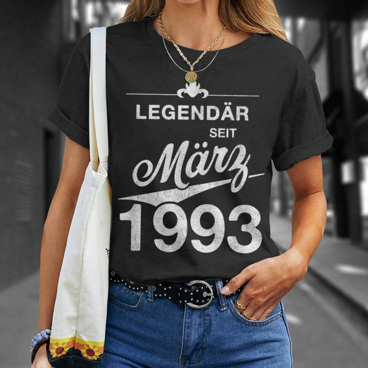 30 Geburtstag 30 Jahre Alt Legendär Seit März 1993 T-Shirt Geschenke für Sie