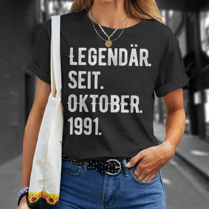 32 Geburtstag Geschenk 32 Jahre Legendär Seit Oktober 1991 T-Shirt Geschenke für Sie