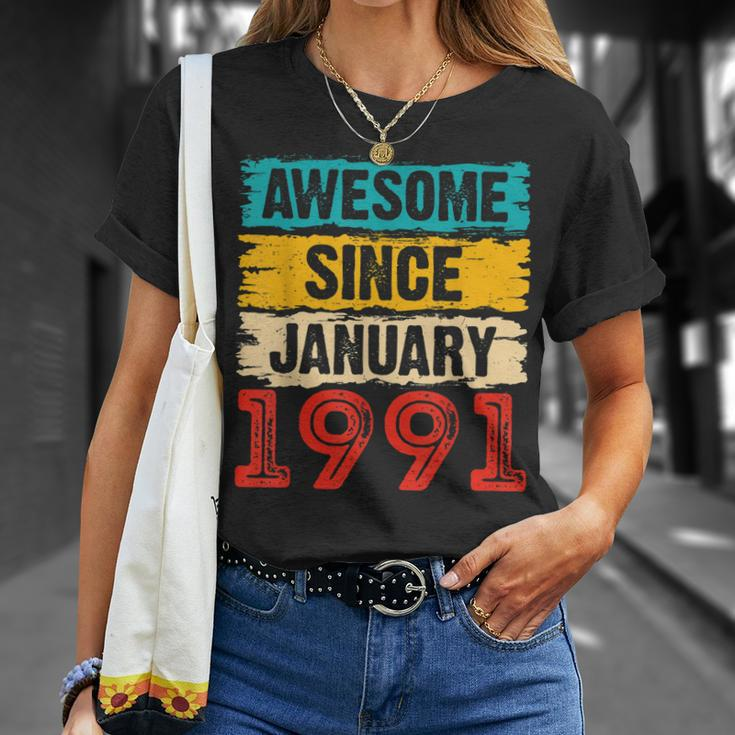 32 Year Old Awesome Since Januar 1991 32 Geburtstag Geschenke T-Shirt Geschenke für Sie