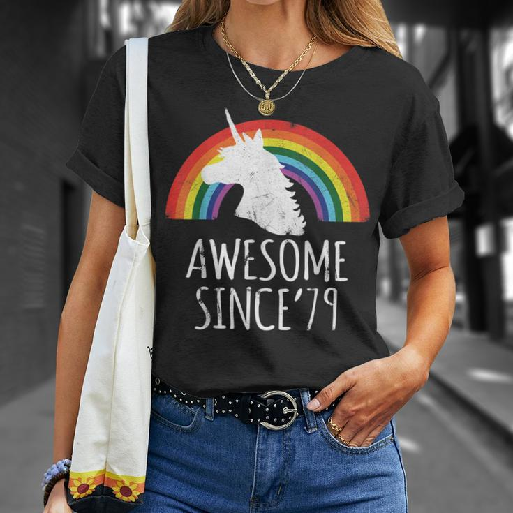 40Th Birthday 40 Years Old Unicorn Awesome Since 1979 Shirt Unisex T-Shirt Gifts for Her