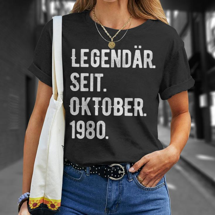 43 Geburtstag Geschenk 43 Jahre Legendär Seit Oktober 1980 T-Shirt Geschenke für Sie
