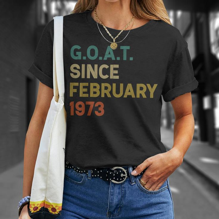 49 Geburtstag 49 Jahre Alte Ziege Seit Februar 1973 T-Shirt Geschenke für Sie