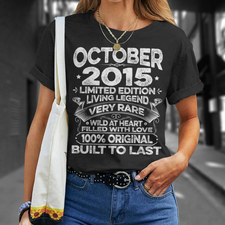 4Th Birthday Gift Vintage Born In October 2015 4 Years Old Unisex T-Shirt Gifts for Her