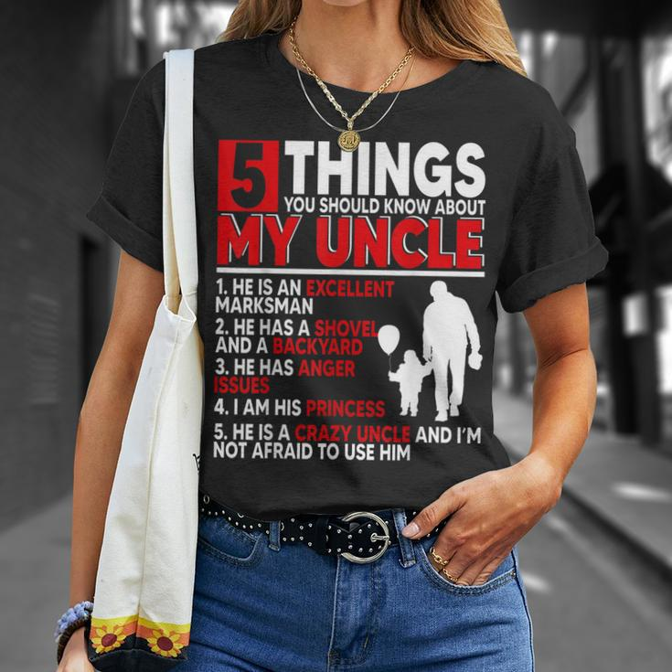 5 Things You Should Know About My Uncle Happy Fathers Day Unisex T-Shirt Gifts for Her