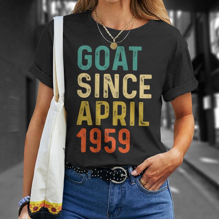 63 Geburtstag 63 Jahre Alte Ziege Seit April 1959 T-Shirt Geschenke für Sie