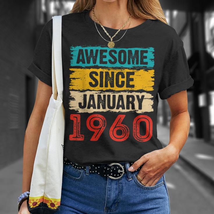 63 Year Old Awesome Since Januar 1960 63 Geburtstag Geschenke T-Shirt Geschenke für Sie