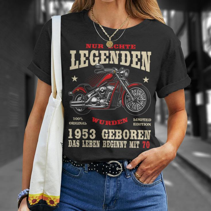 70. Geburtstag Herren T-Shirt, Motorrad Chopper 1953, Biker Design Geschenke für Sie