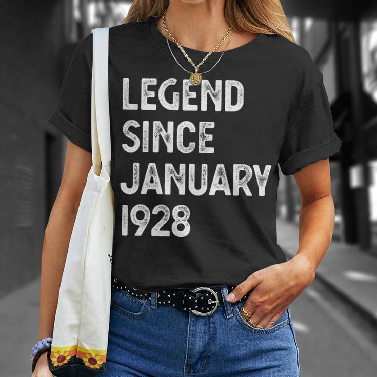 95 Geburtstag Männer Frauen Legende Seit Januar 1928 Langarm T-Shirt Geschenke für Sie