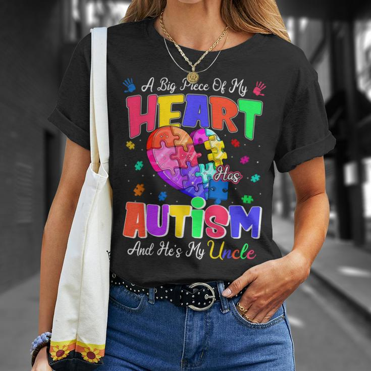 A Big Piece Of My Heart Has Autism And Hes My Uncle Unisex T-Shirt Gifts for Her