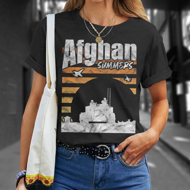 Afghan Summers Afghanistan Veteran Army Military Vintage Unisex T-Shirt Gifts for Her