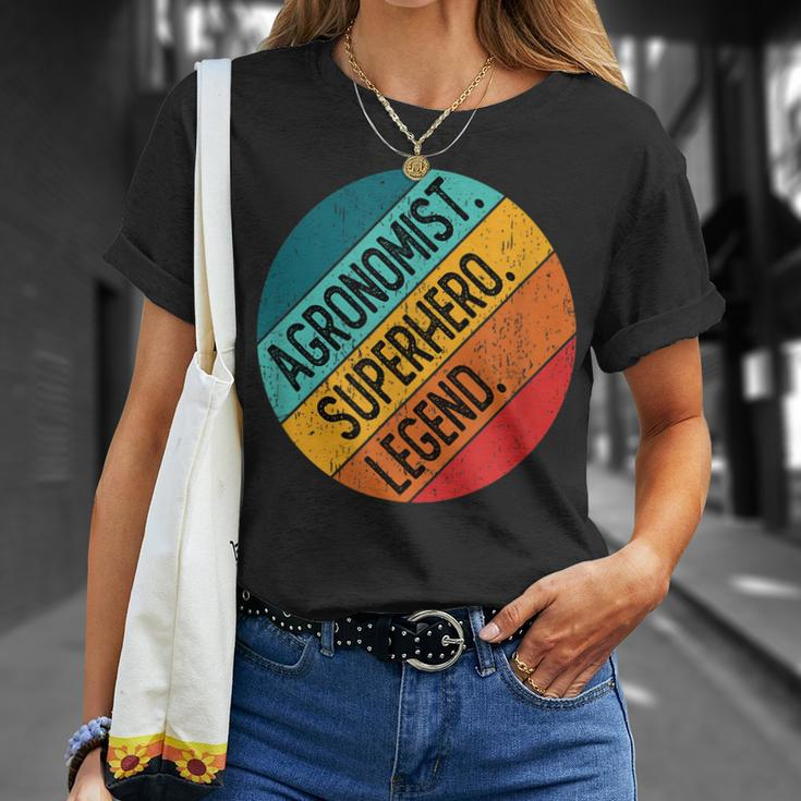 Agronom Superheld Legende Retro-Stil T-Shirt, Agrar-Fan Vintage Look Geschenke für Sie