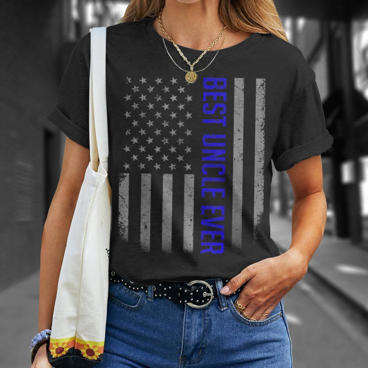 American Flag Dad Gift For Fathers Day Best Uncle Ever Gift For Mens Unisex T-Shirt Gifts for Her