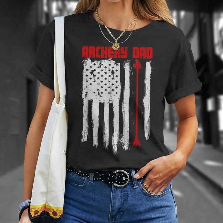 Archery Dad Vintage Usa Red White Flag T-Shirt Gifts for Her