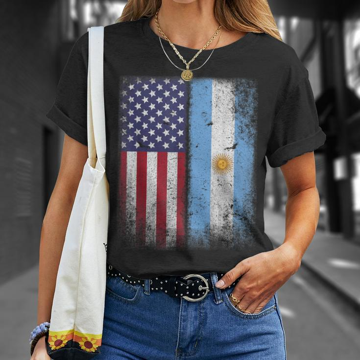 Argentina Usa Flag Argentinian Argentinean Argentine T-shirt Gifts for Her