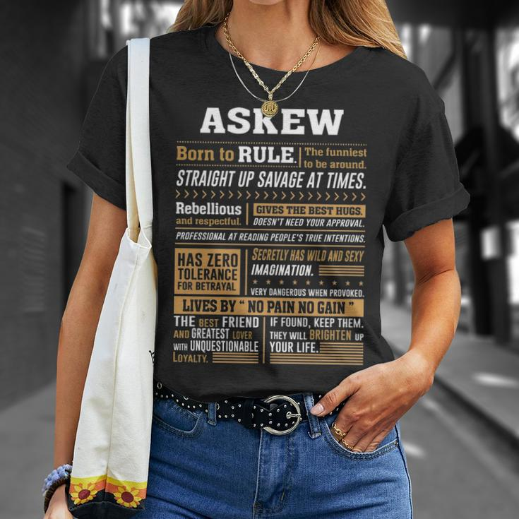 Askew Name Gift Askew Born To Rule V2 Unisex T-Shirt Gifts for Her