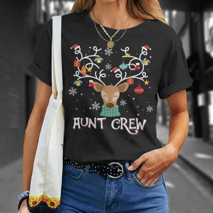 Aunt Crew Weihnachtsmann Hut Rentier Passender Pyjama T-Shirt Geschenke für Sie