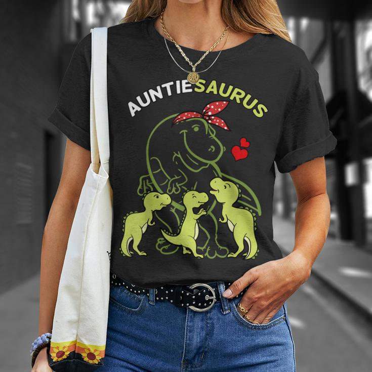 Auntiesaurus Auntie Tyrannosaurus Dinosaur Aunt & Uncle Day Unisex T-Shirt Gifts for Her