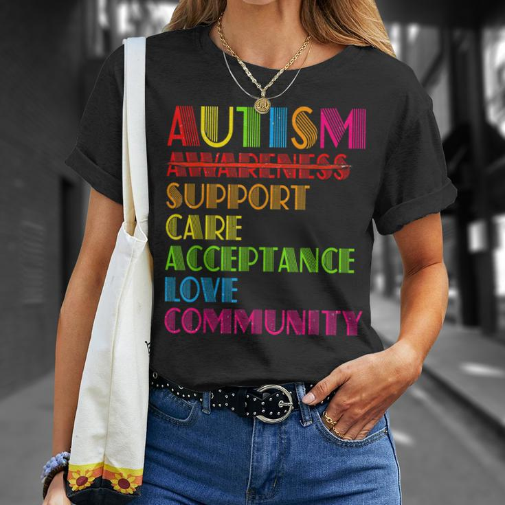Autism Awareness Support Care Acceptance Ally Dad Mom Kids Unisex T-Shirt Gifts for Her