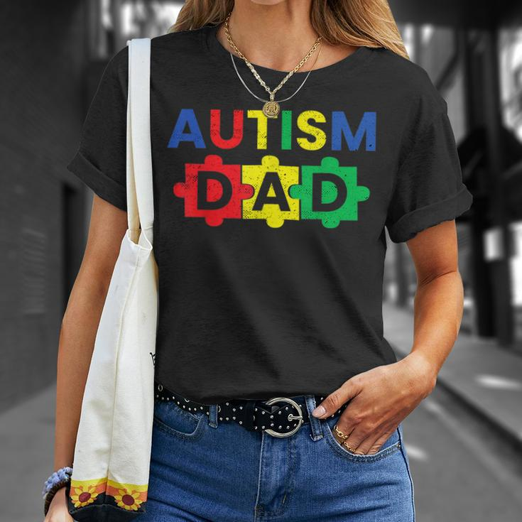 Autism Dad Fathering Autism Support Awareness Month T-Shirt Gifts for Her