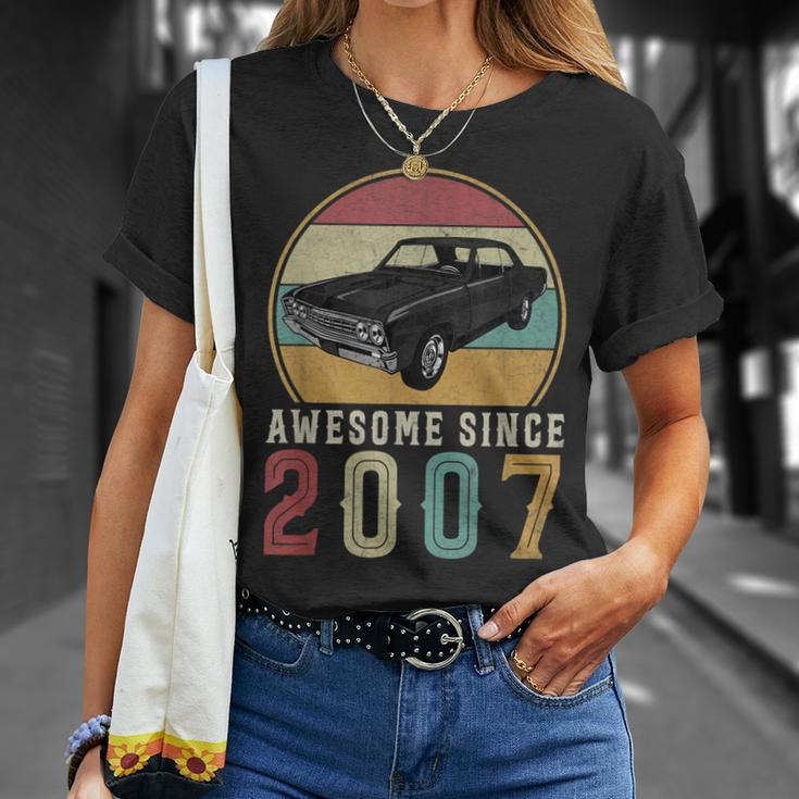 Awesome Since 2007 16 Years Old 16Th Birthday For Car Lover Unisex T-Shirt Gifts for Her