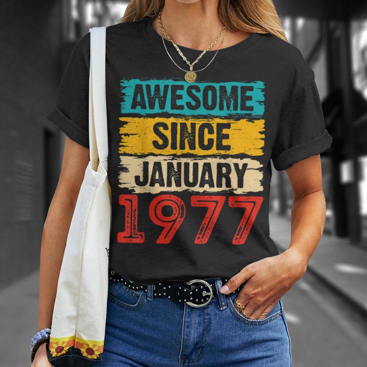 Awesome Since Januar 1977 T-Shirt, Einzigartiges 46. Geburtstag Design Geschenke für Sie