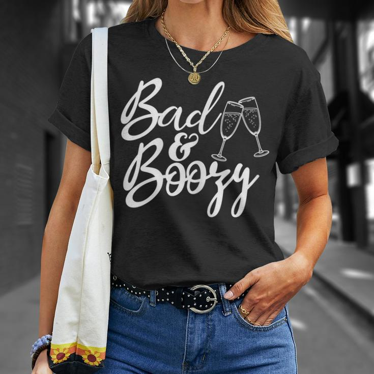 Bad & Boozy Party Drinking Bachelorette Party Matching Funny Gift For Womens Unisex T-Shirt Gifts for Her