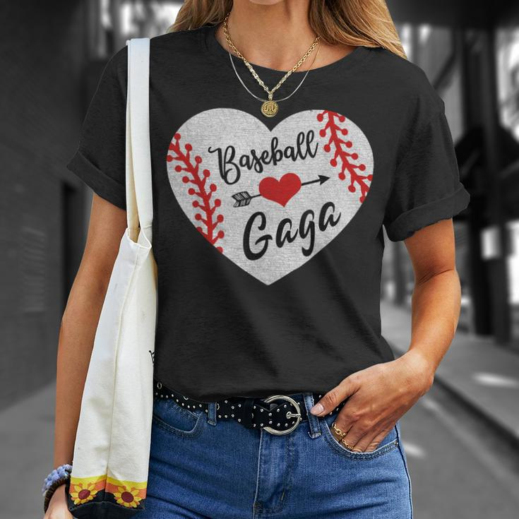 Baseball Softball Ball Heart Gaga Grandma Mothers Day Gift Unisex T-Shirt Gifts for Her