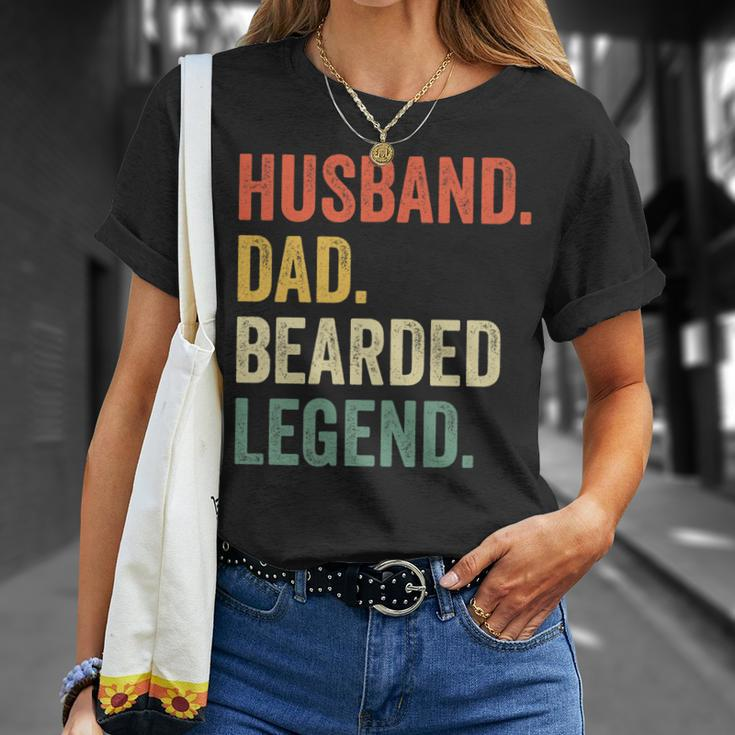 Mens Bearded Husband Dad Beard Legend Vintage V2 T-Shirt Gifts for Her