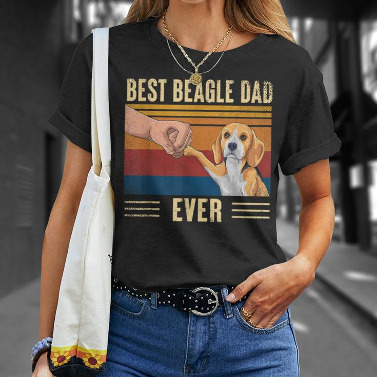Mens Best Beagle Dad Ever Vintage Fist Bump Dog Lover T-Shirt Gifts for Her