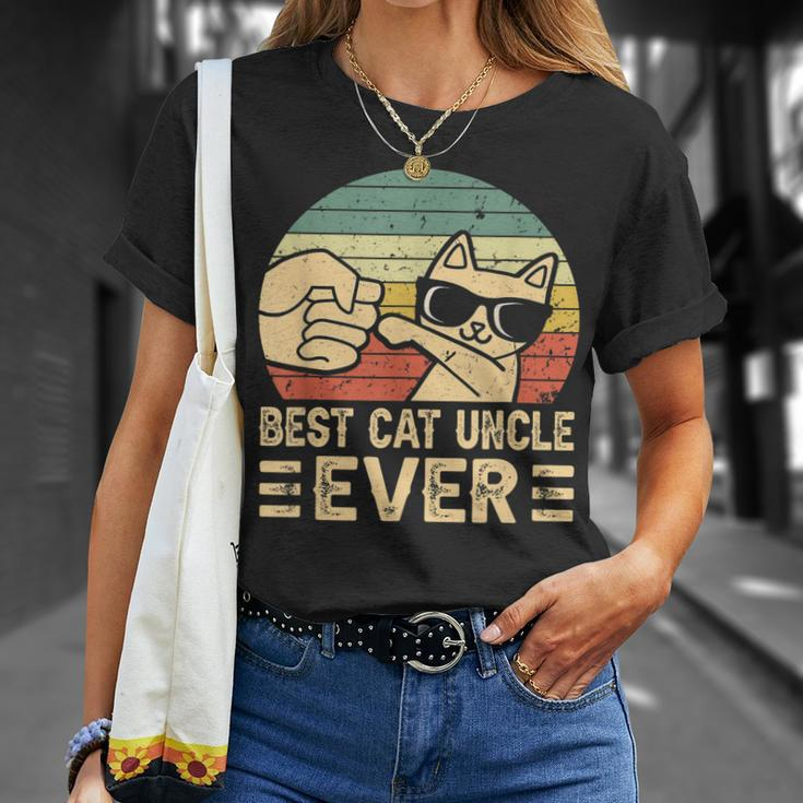Best Cat Uncle Ever Bump Fit Fathers Day Gift Daddy Dad Unisex T-Shirt Gifts for Her