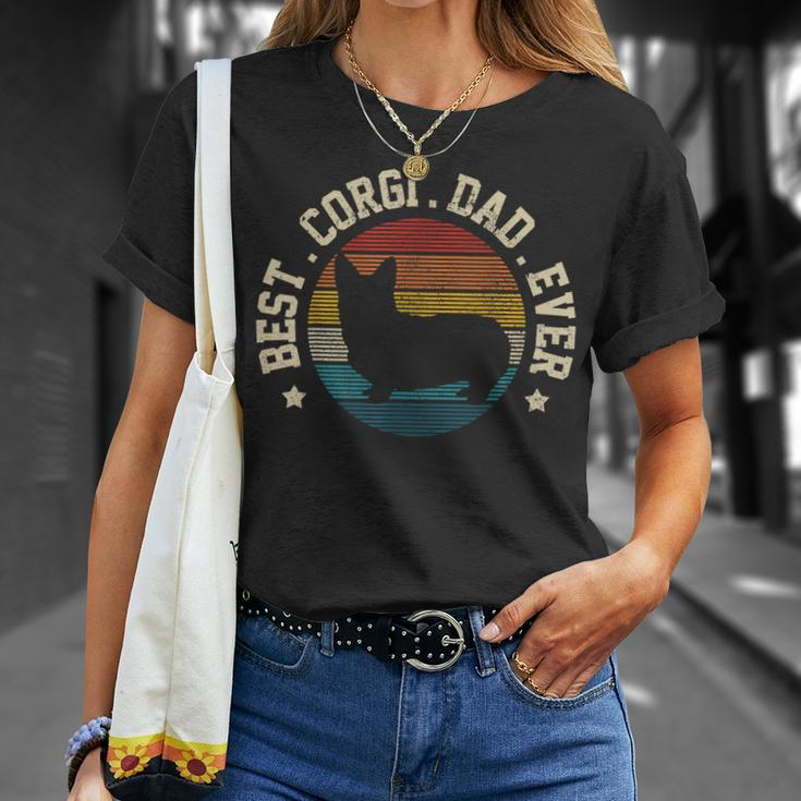 Mens Best Corgi Dad Ever Vintage Cute Corgi Dog T-Shirt Gifts for Her