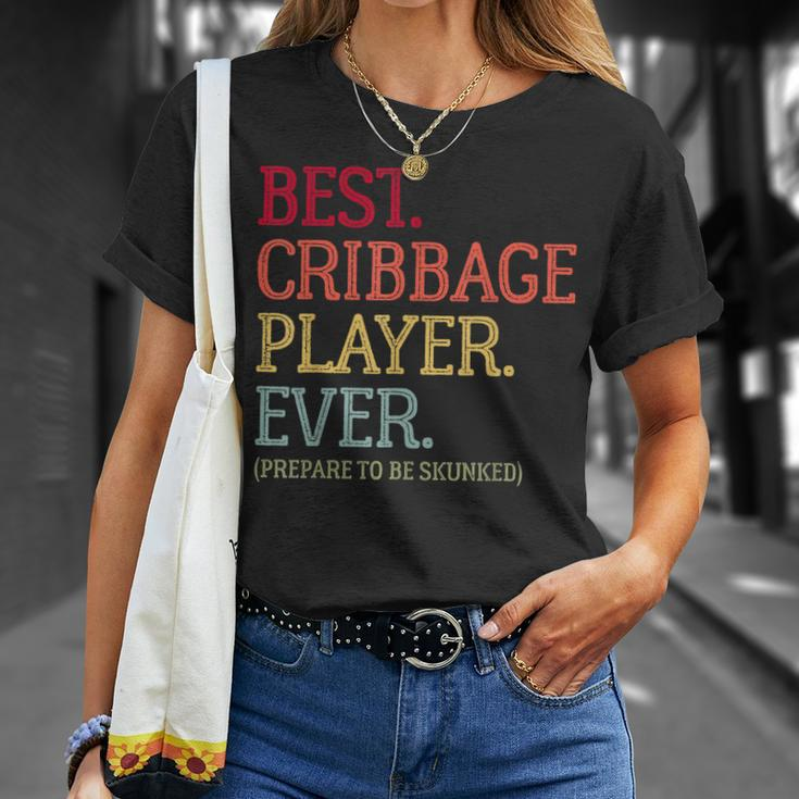 Best Cribbage Player Ever Prepare To Be Skunked Vintage Unisex T-Shirt Gifts for Her