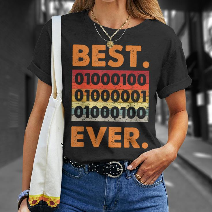 Best Dad Ever Binary Code Coder Developer Software Father Unisex T-Shirt Gifts for Her