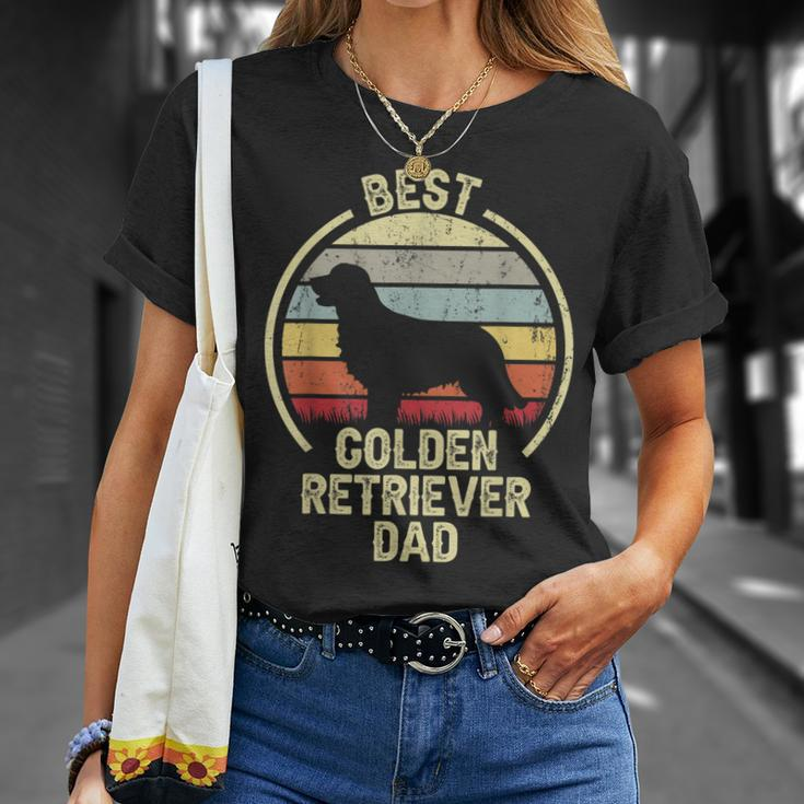 Best Dog Father Dad Vintage Golden Retriever T-Shirt Gifts for Her