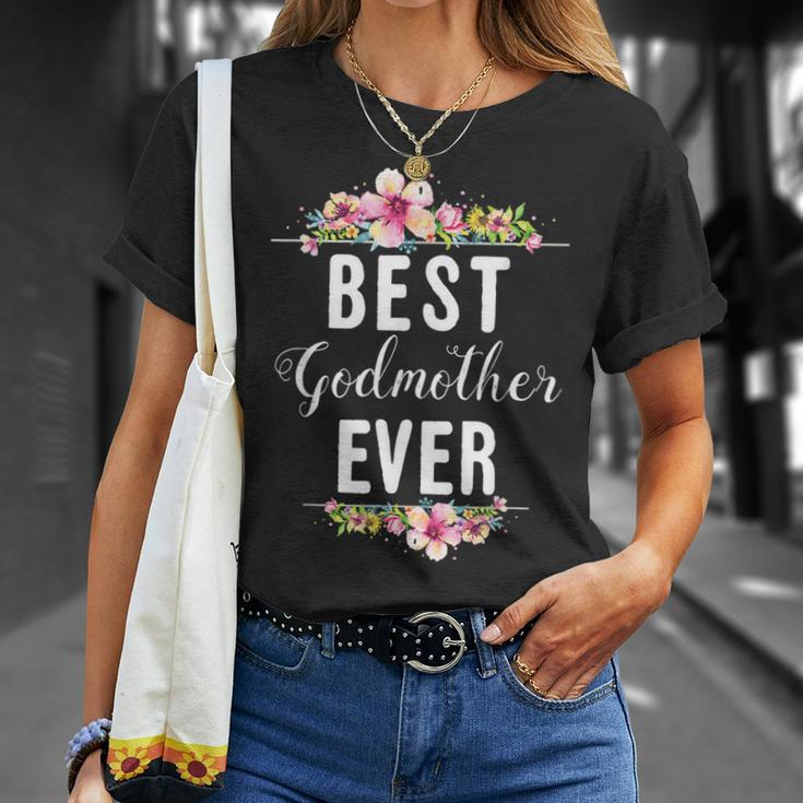 Best Godmother Ever Floral Design Family Matching Gift Unisex T-Shirt Gifts for Her