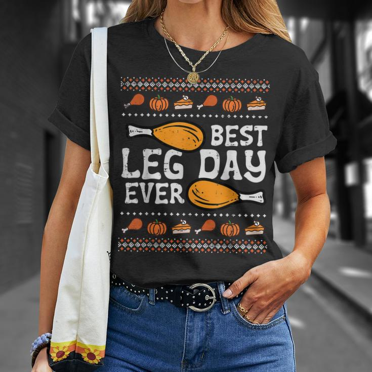 Best Leg Day Ever Turkey Funny Thanksgiving Men Women Kids Unisex T-Shirt Gifts for Her