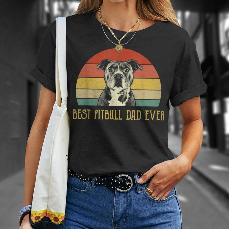 Best Pitbull Dad Ever Pitbull Dog Lovers Fathers Day T-Shirt Gifts for Her