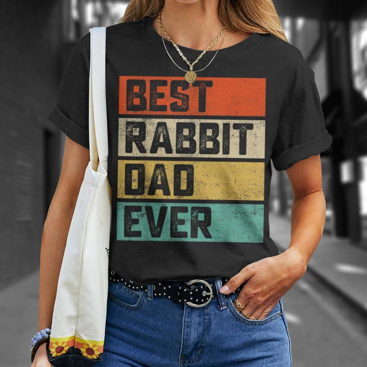Best Rabbit Dad Ever Rabbits Men Father Vintage T-Shirt Gifts for Her
