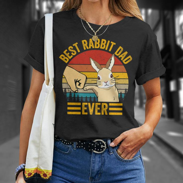 Mens Best Rabbit Dad Ever Vintage Rabbit Lover Best Bunny Dad Eve T-Shirt Gifts for Her