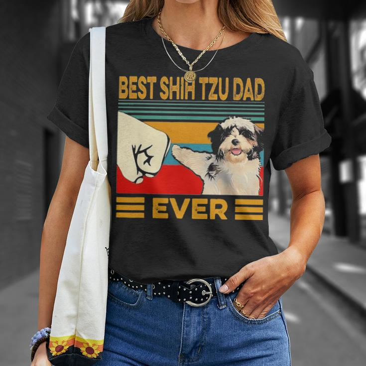 Best Shih Tzu Dad Ever Retro Vintage V2 Unisex T-Shirt Gifts for Her