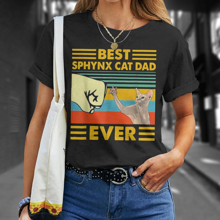 Best Sphynx Cat Dad Ever Retro Vintage Sunset Unisex T-Shirt Gifts for Her