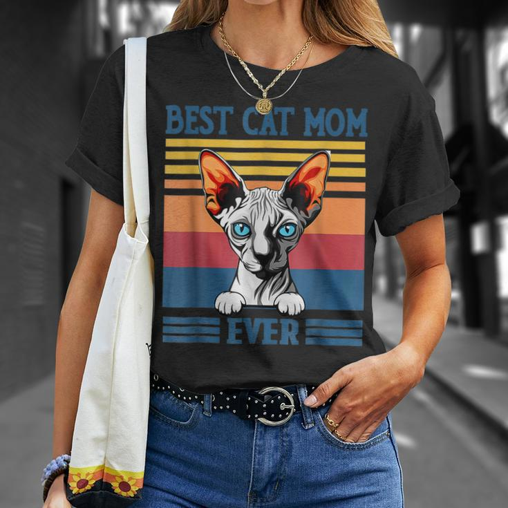 Best Sphynx Mom Ever Funny Hairless Cat Lover Vintage Unisex T-Shirt Gifts for Her