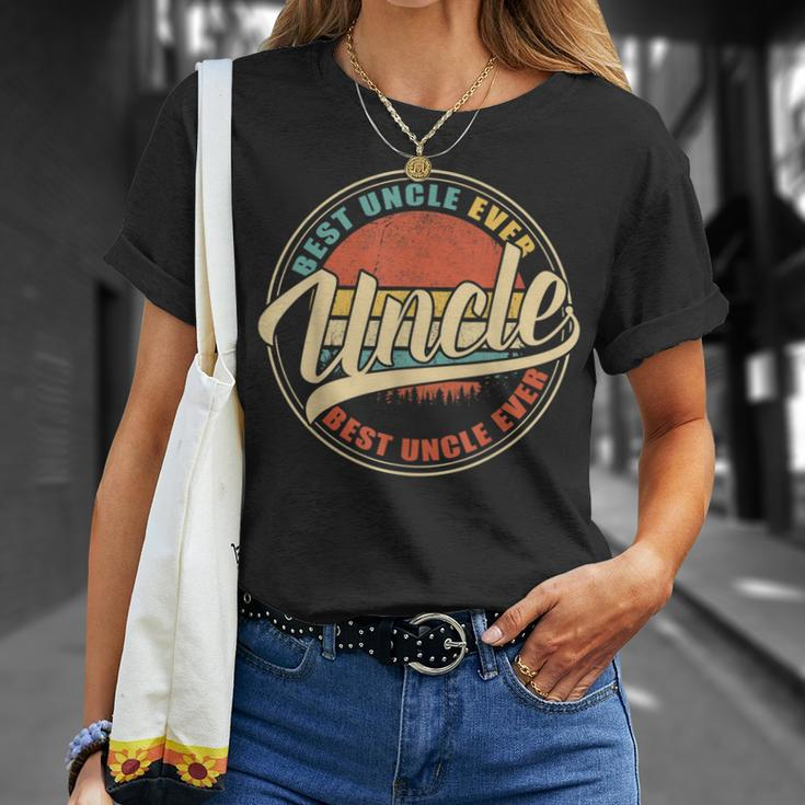 Mens Best Uncle Ever Vintage Retro Dad Papa Grandpa T-Shirt Gifts for Her