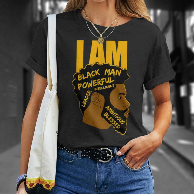 I Am Black King Powerful Leader Black History Month Dad Boys T-Shirt Gifts for Her