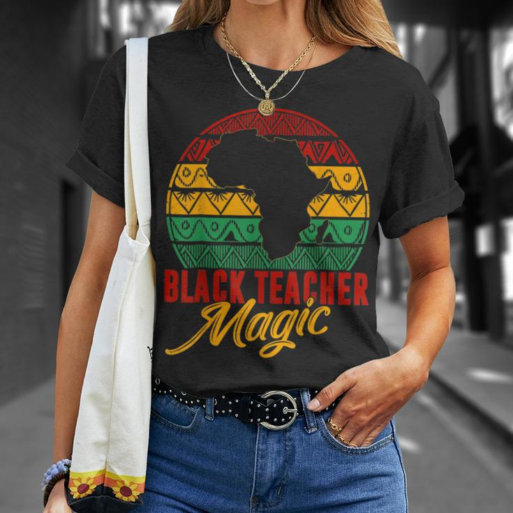 Black Teacher Magic Melanin Pride Black History Month V3 T-Shirt Gifts for Her