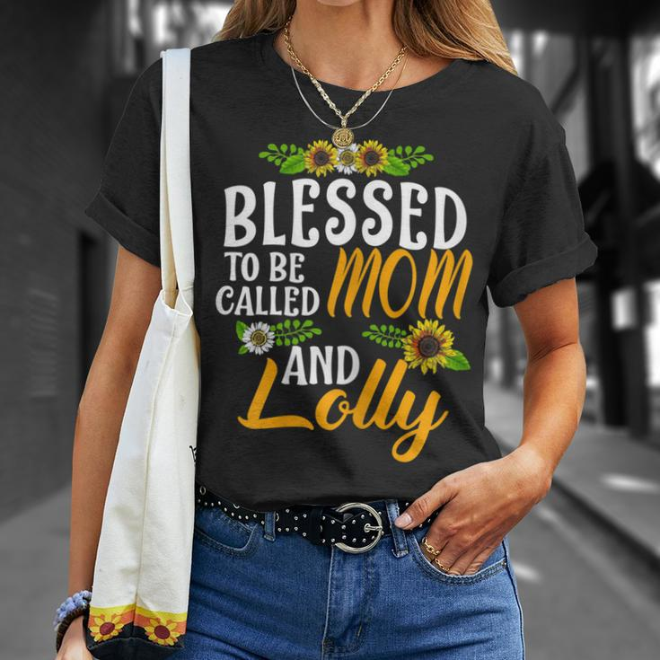 Blessed To Be Called Mom And Lolly Thanksgiving Christmas Gift For Womens Unisex T-Shirt Gifts for Her