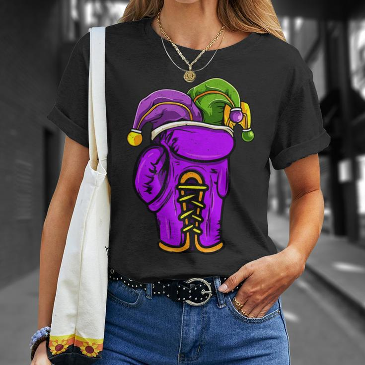 Boxing Sports Lover Mardi Gras Carnival Party Jester T-Shirt Gifts for Her
