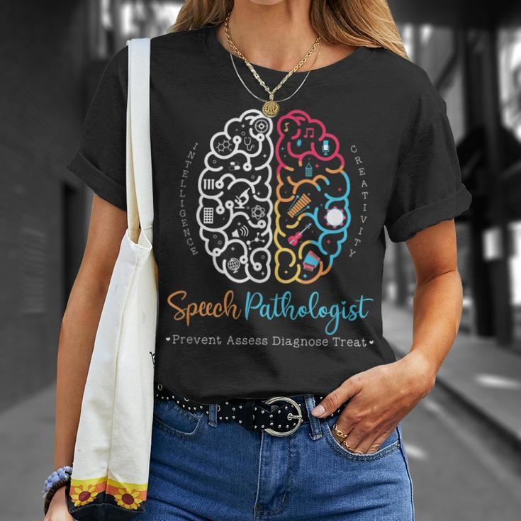 Brain Of A Speech Pathologist Speech Language Therapy Unisex T-Shirt Gifts for Her