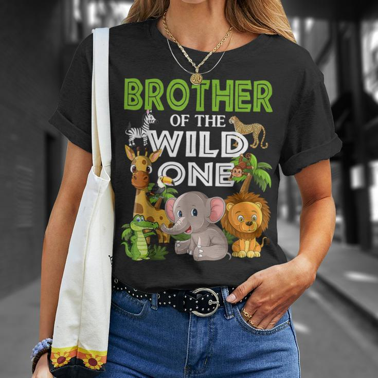 Brother Of The Wild One Zoo Birthday 1St Safari Jungle 1St T-Shirt Gifts for Her